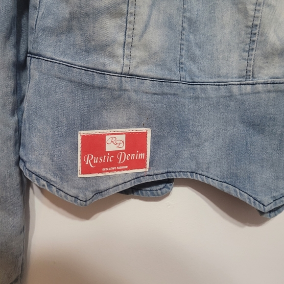 Rustic Denim Ladies Pearl Embroidered Cute Cut Jacket Size SMall NWT - Picture 7 of 7